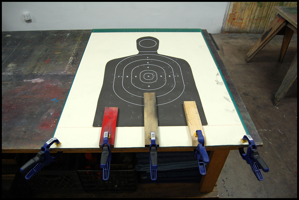 Making an overspray shield for the target