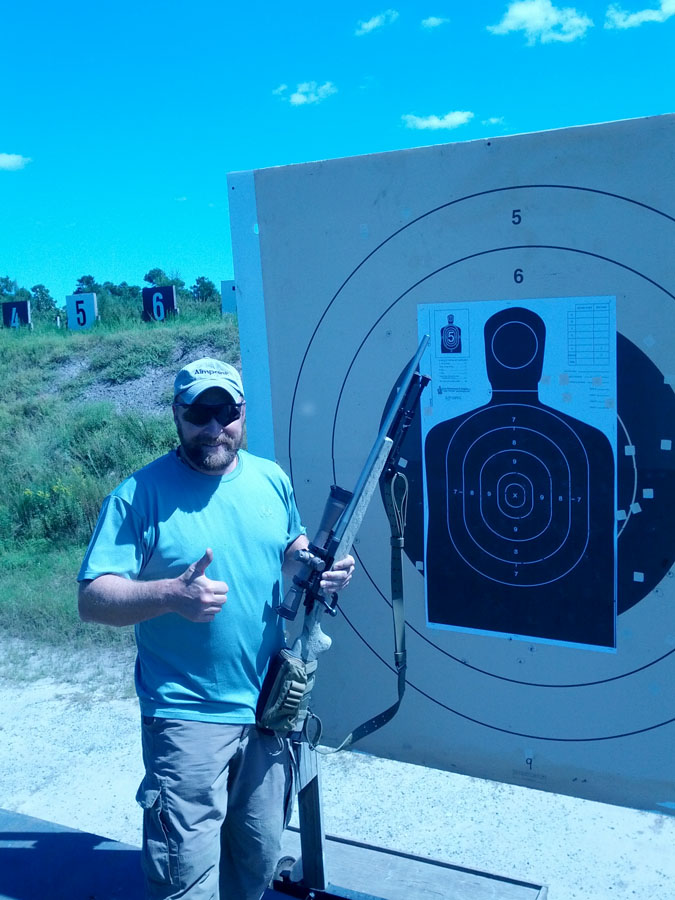 Dave Hall on the range with his tribute target