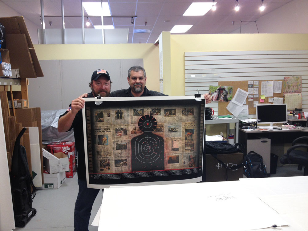 Proofing and signing the first prints with Dave in Virginia Beach, VA