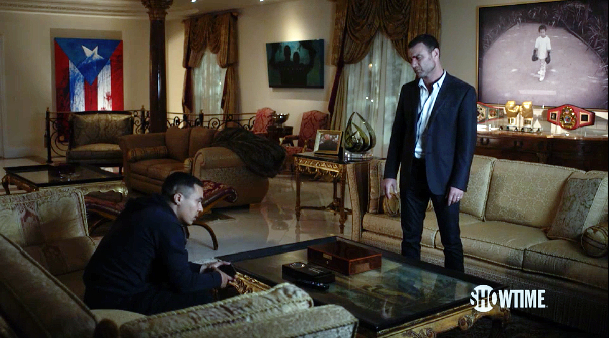 Ceremony, center frame top, during a scene from episode 1 season 4