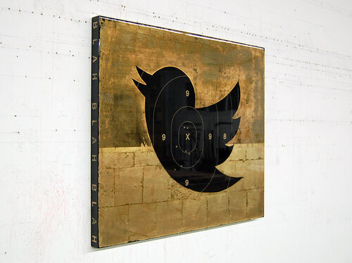 Giant Tweet Monster / 31 x 36 x 2 inches / Original Sold