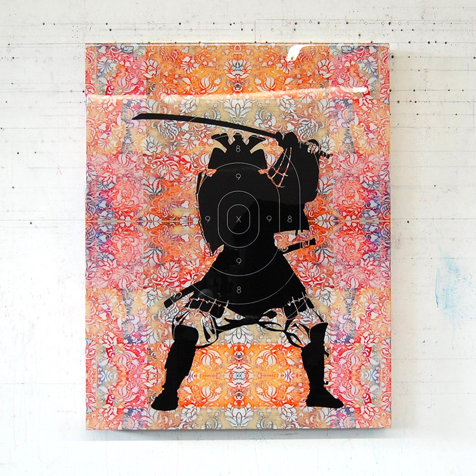 Samurai (Deep Floral) / Original @ 35.5 x 28 x 3 inches / Sold