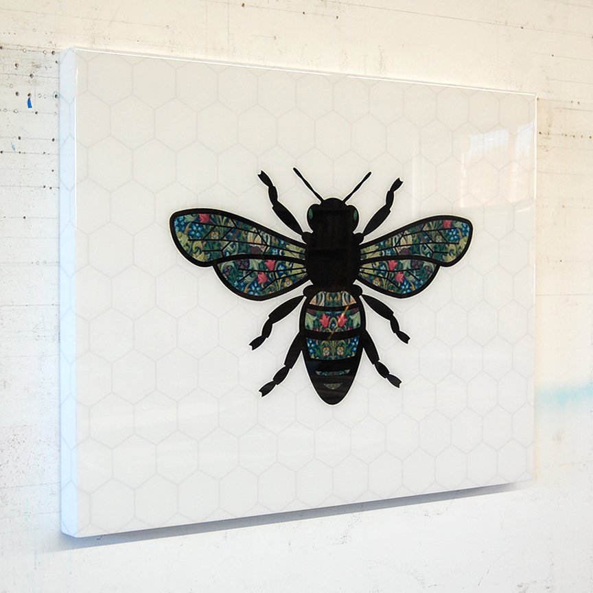 William Morris Honey Bee / Original @ 36 x 46 x 3 inches / Sold