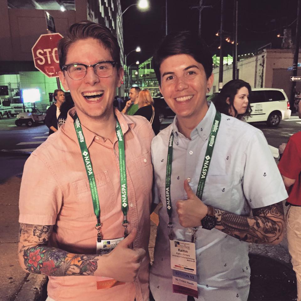 My fellow tattooed Student Affairs colleague, Kaitlin Winters, and I at the NASPA National Conference in New Orleans in March 2015. So glad Kaitlin shared their story.