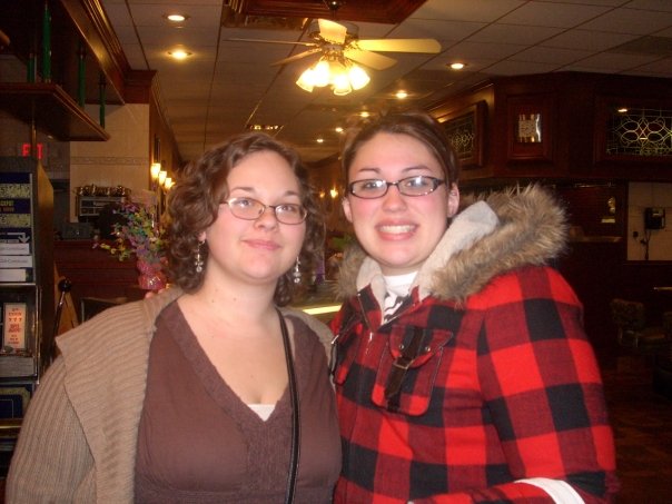 Emily and I at an early morning family breakfast. This was the last time I saw her.