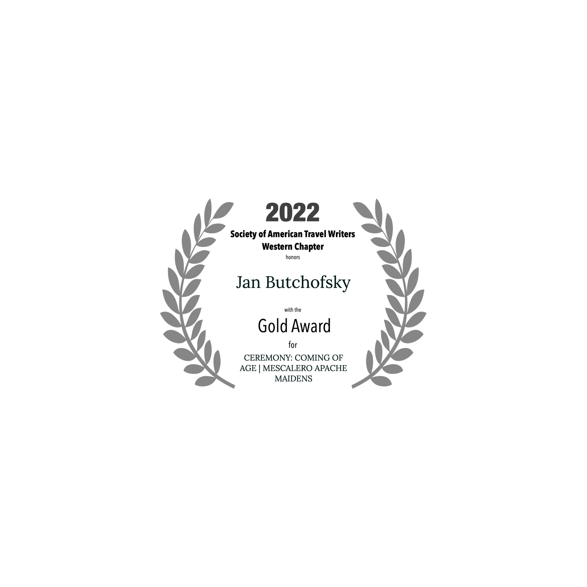 Ceremony Wins 2022 SATW Western Chapter Gold Award for best photo-illustrated article