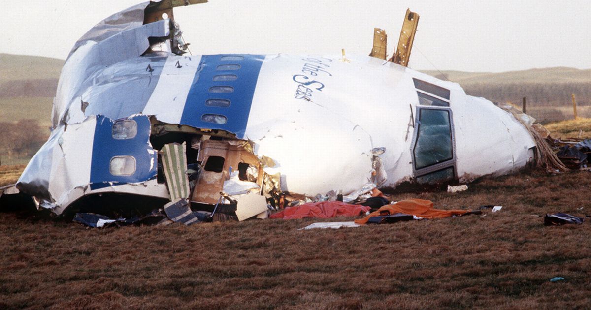 Wreckage of Pan Am Flight 103.