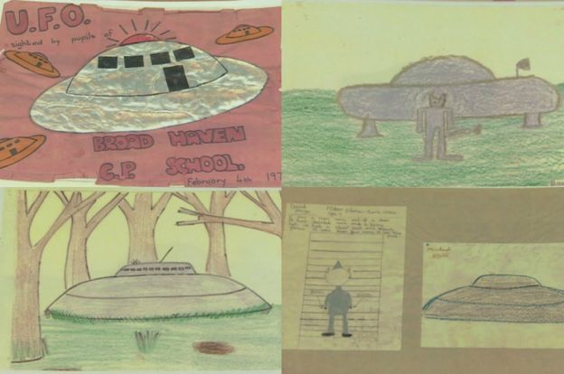 Original drawings by the children who witnessed the incident.