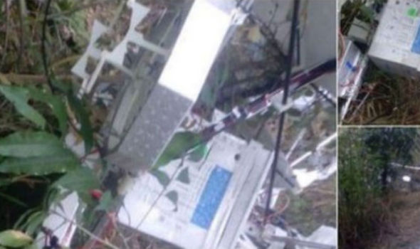 Photographs of the crashed balloon. Image credit: Colombian Police