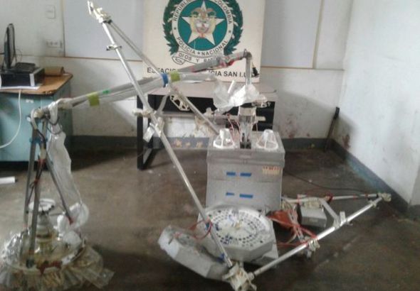 The remains of the captured equipment, once in custody. Image credit: Colombian Police