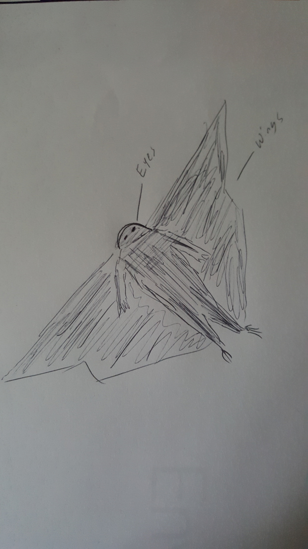 A sketch made by the witness's daughter. (Image credit: UFO Clearinghouse)