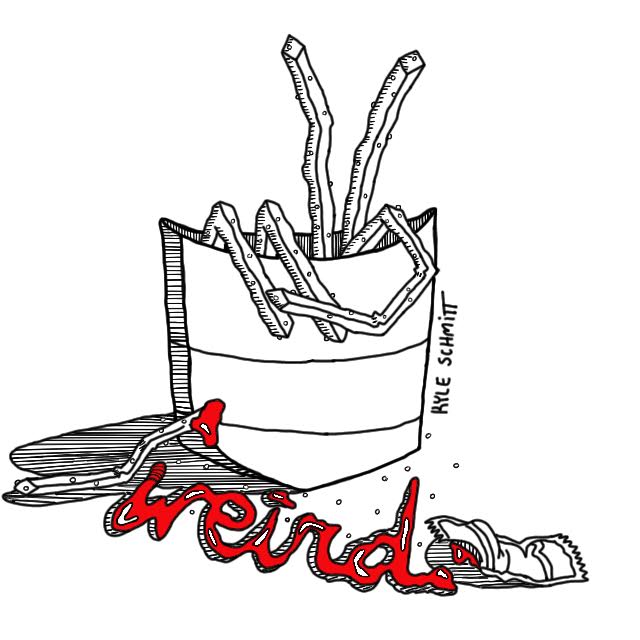 Kyle's artwork is amazingly weird, and like french fries, we love it.