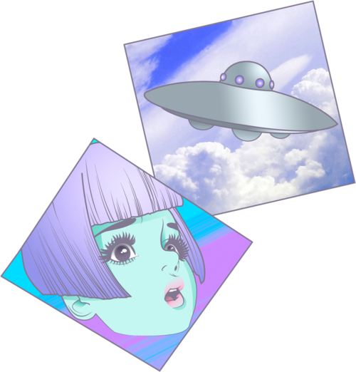 This piece perfectly encapsulates the feeling of awe associated with UFO sightings.