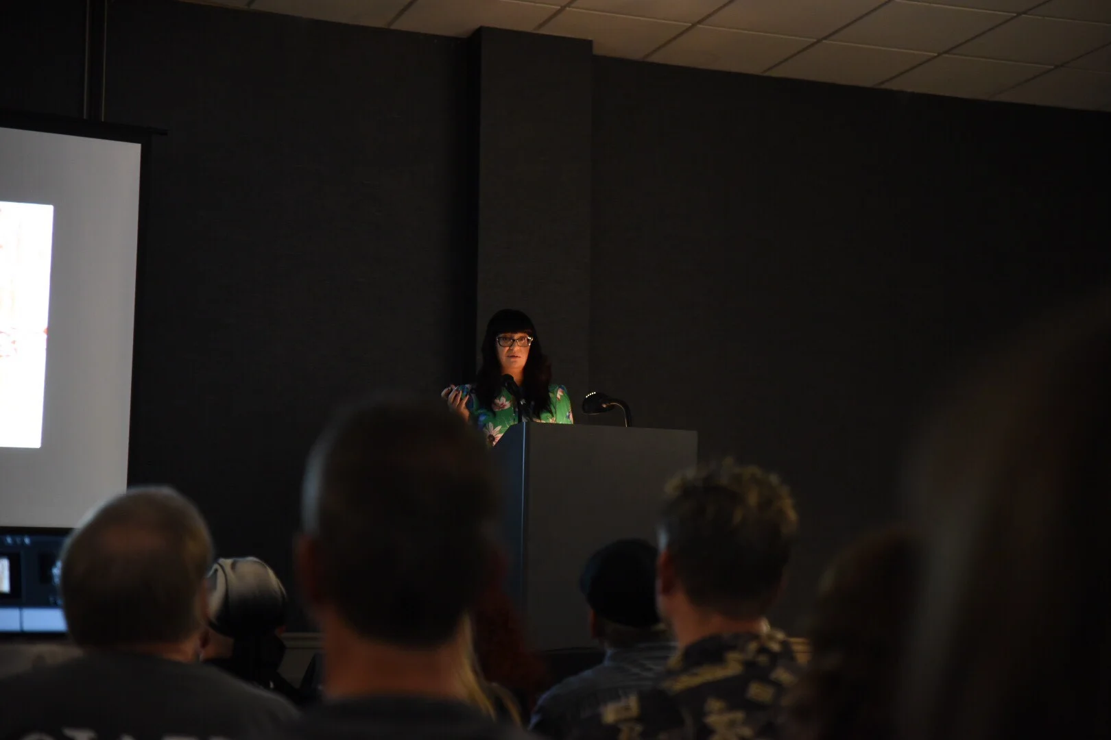 Sarah Chavez talking about the ritual connection between food, death, and the afterlife in human culture during her presentation Feeding the Dead - Food in Death Rituals, Ancestor Worship, and Festivals.