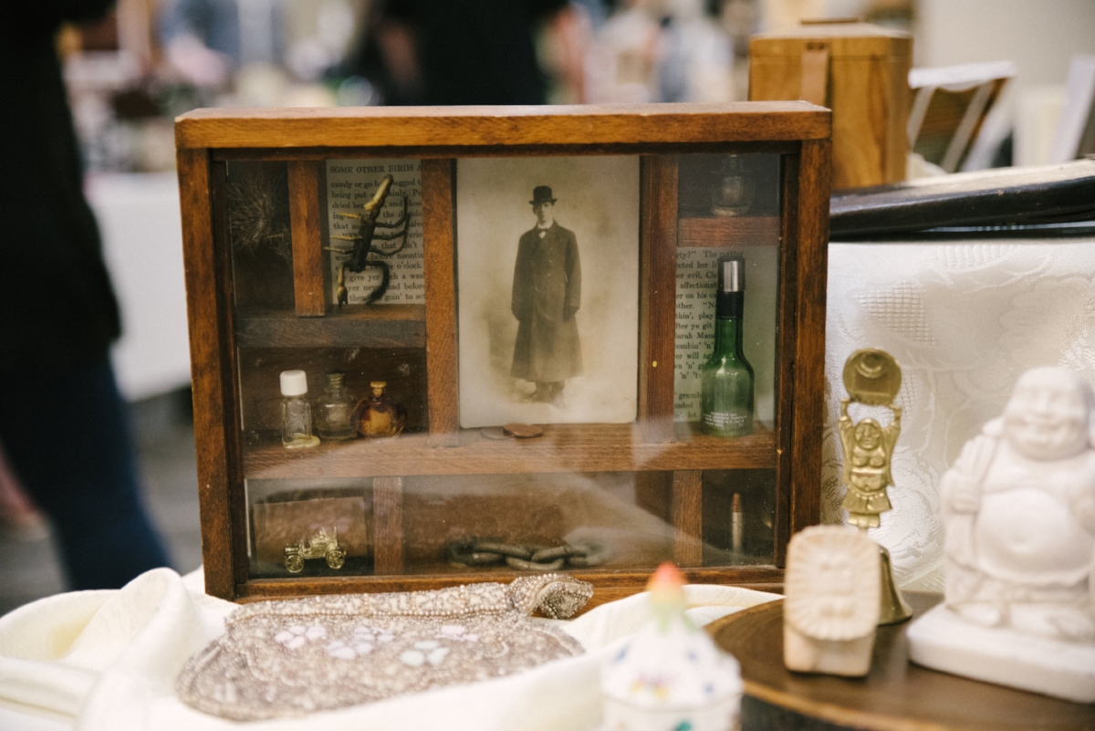Sarah Soderlund's booth displayed an interesting array of strange memorabilia, every piece in the collection carrying its own weird tale.