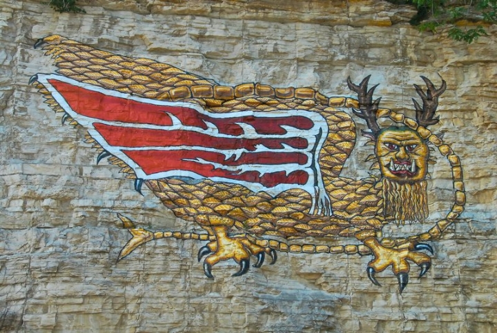 The Piasa Bird painting as it exists today. (Image credit: Burfalcy/Wiki Commons /CC BY SA 3.0)
