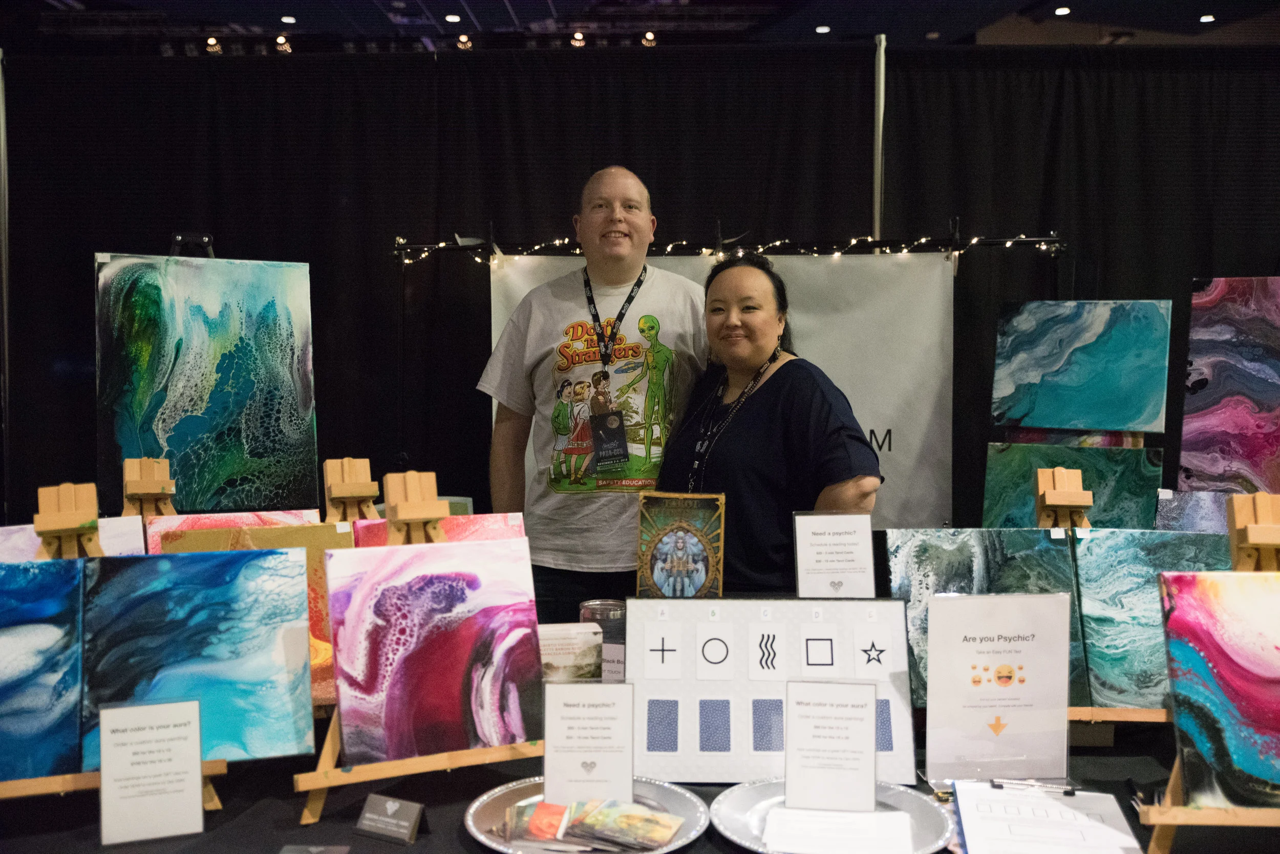 Medium Nedra Khamsao Yang brought her beautiful aura paintings to the Para-con.