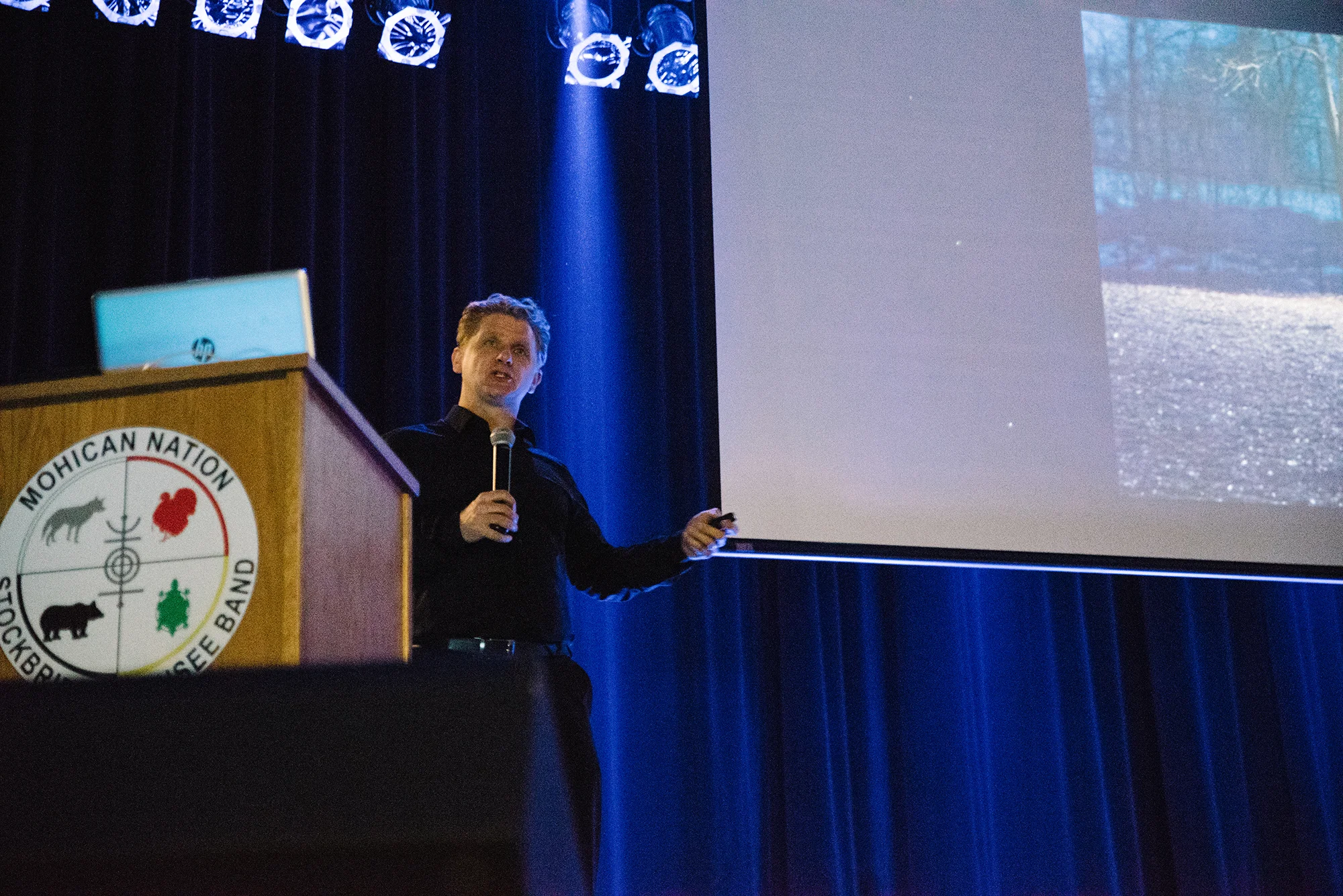 Investigator Chad Lewis educated the crowd on unusual UFO sightings in Wisconsin.