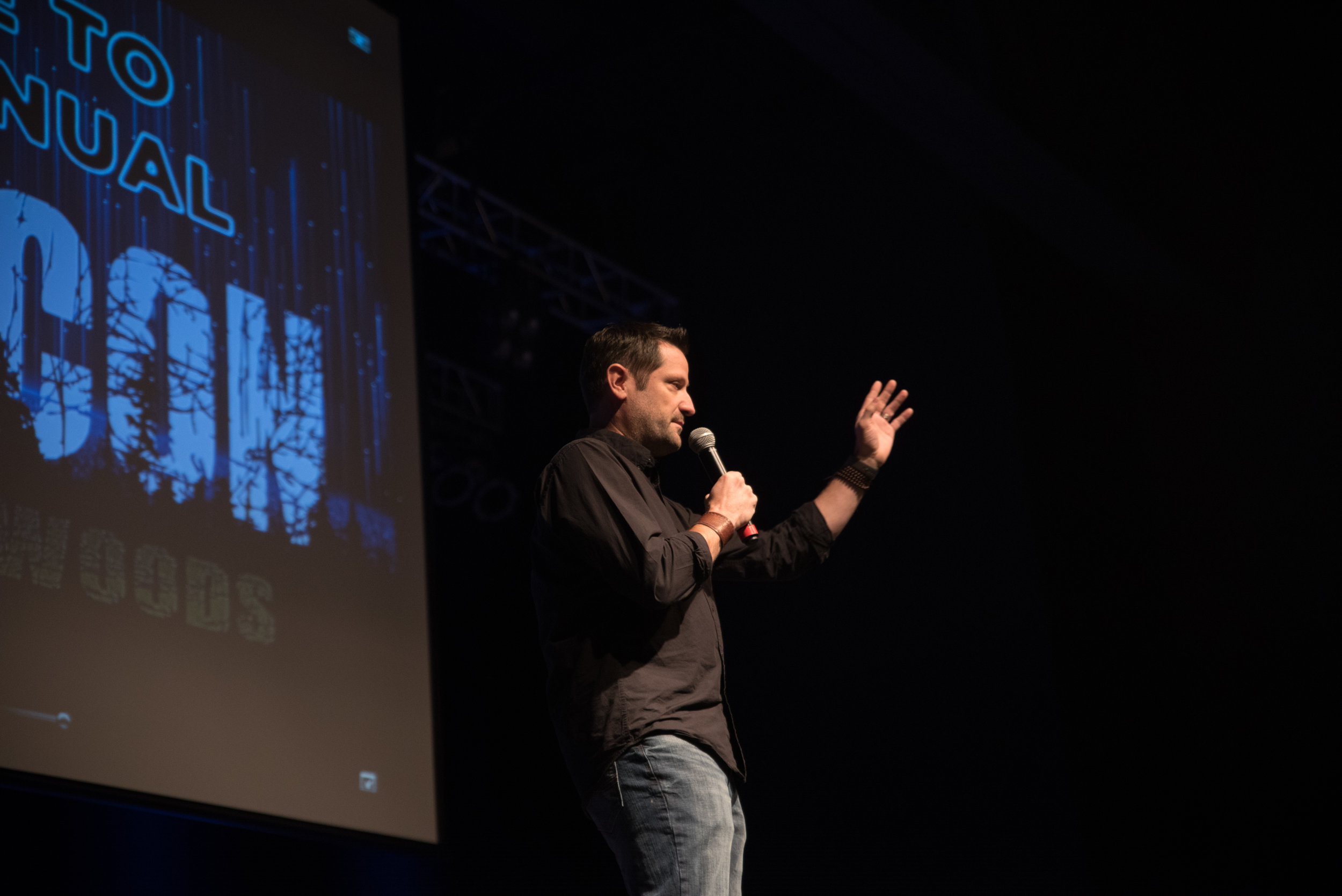 Grant Wilson told the crowd about his mission of helping people through paranormal investigation.