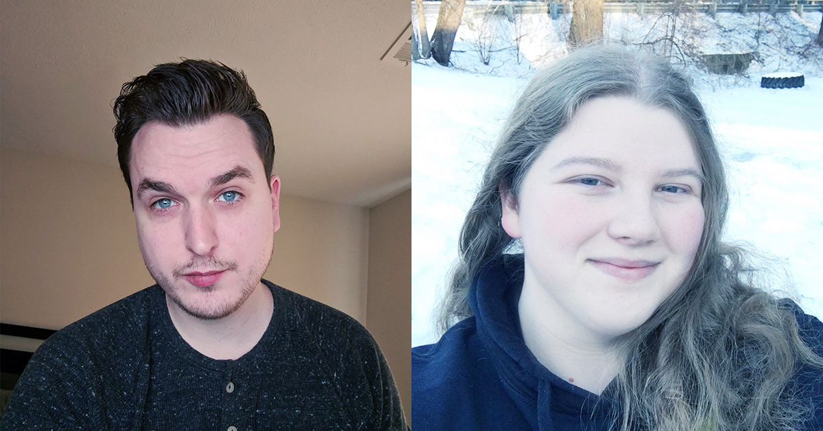 Joshua Malone (left) and Hayley Eldridge (right) co-host the Creep’d Out podcast.