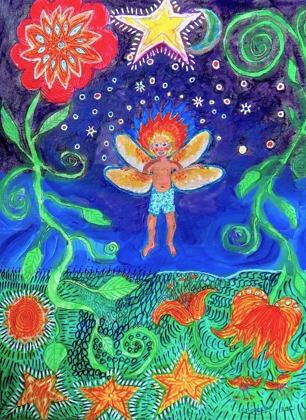 5.MoonGardenFaery_acrylicinkcanvas_Chandra_Sherin_wildclover.org_2015.jpg