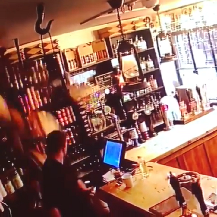The boxes flew from a shelf just off camera. (York Mix / YouTube)