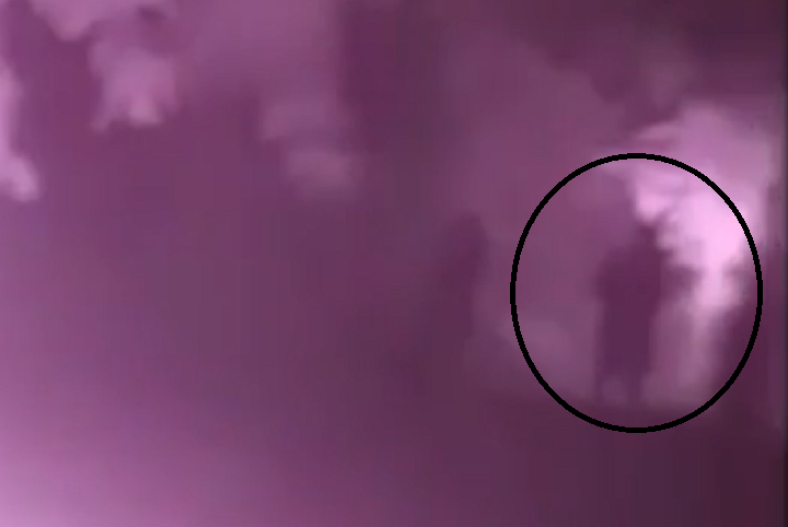 The circled silhouette is said by Mark Davies and Chris Power to be Cornwall’s Owlman. (Mark Davies)