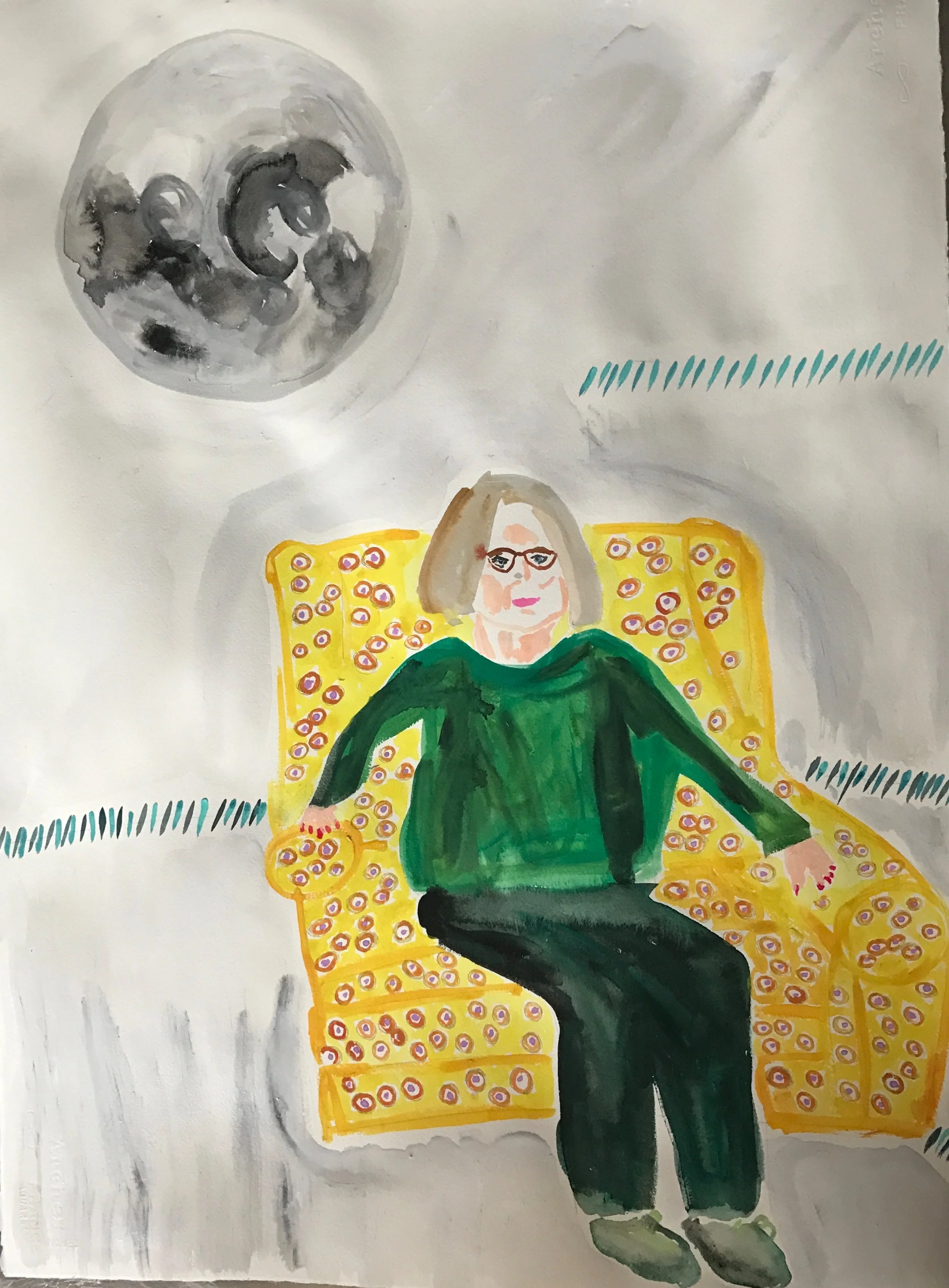 Moon, Mom & Yellow Chair