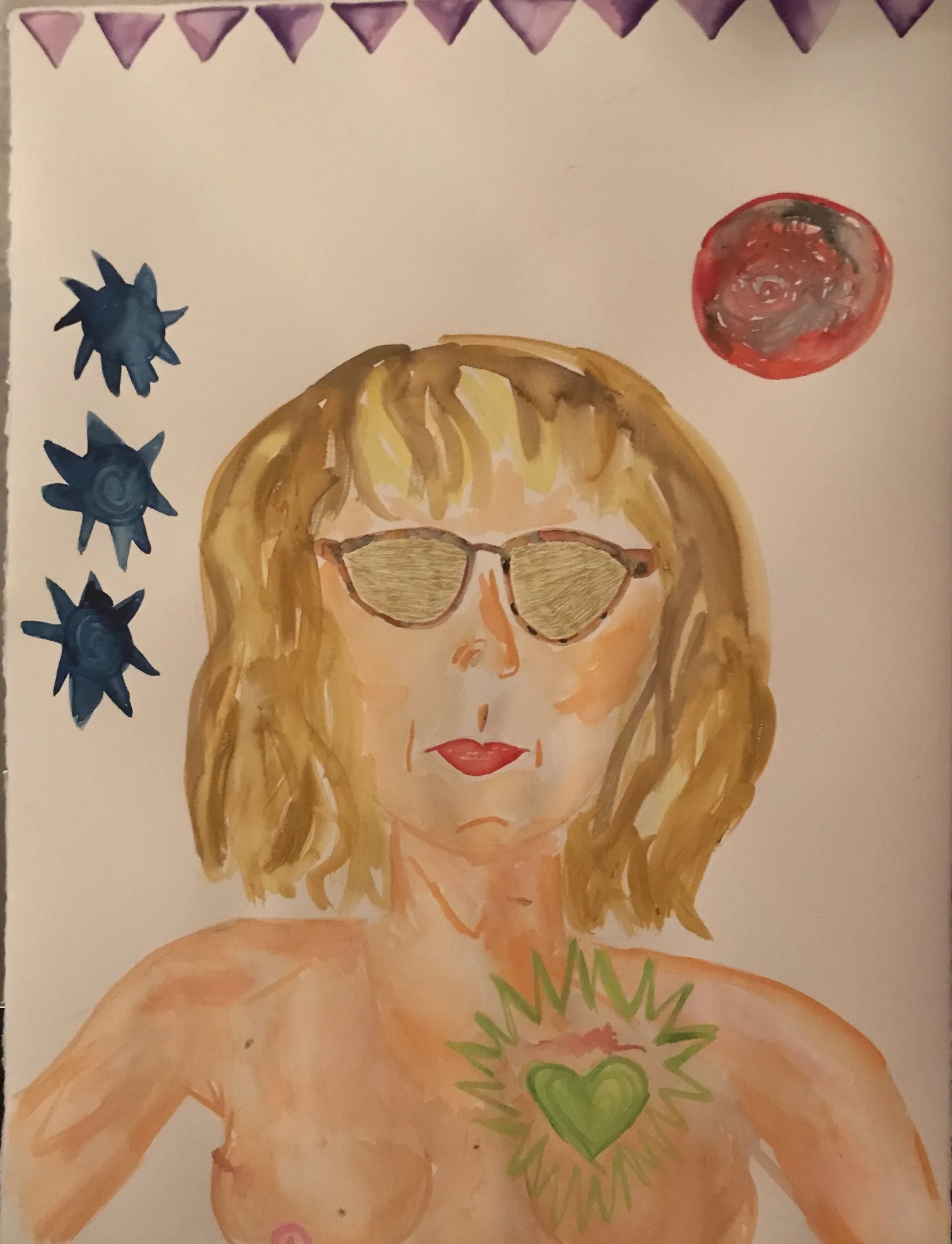 Self Portrait with Heart on Fire