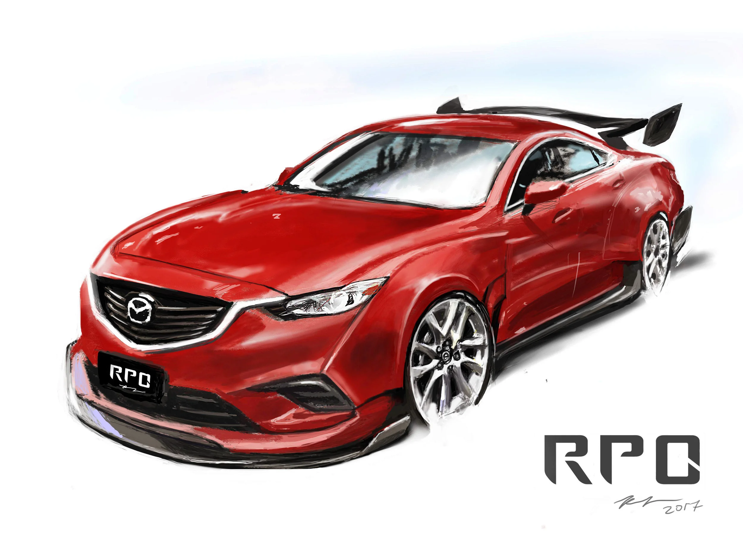2016 Mazda 6 Full Body Kit Teaser Sketch.