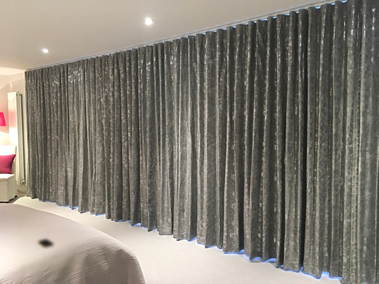 Floor to Ceiling Wave Headed Curtains, Villa Nova Xander Collection 