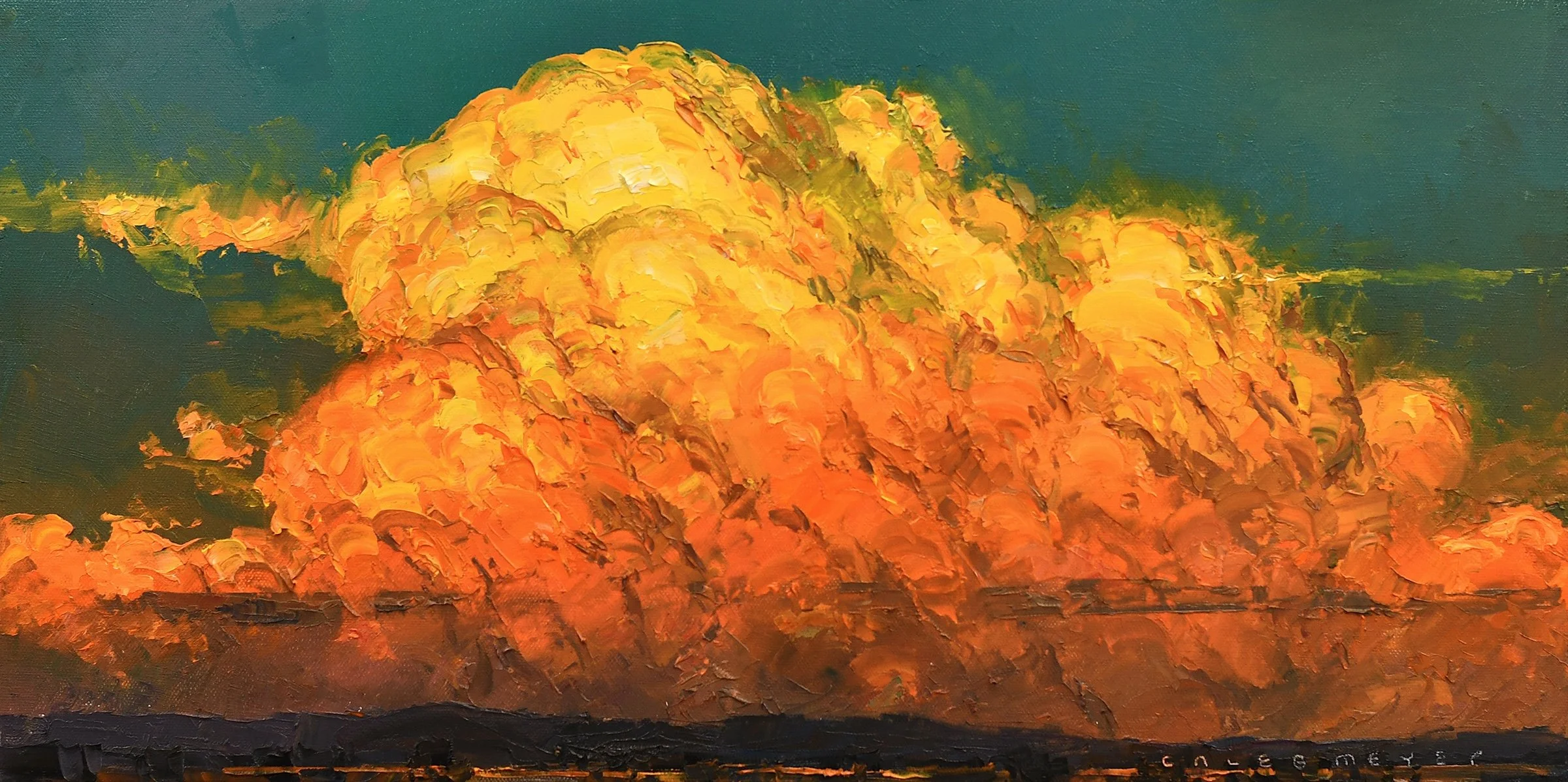 The Shadow of the Setting Sun Study   12×24  Available at Clark Fork Gallery