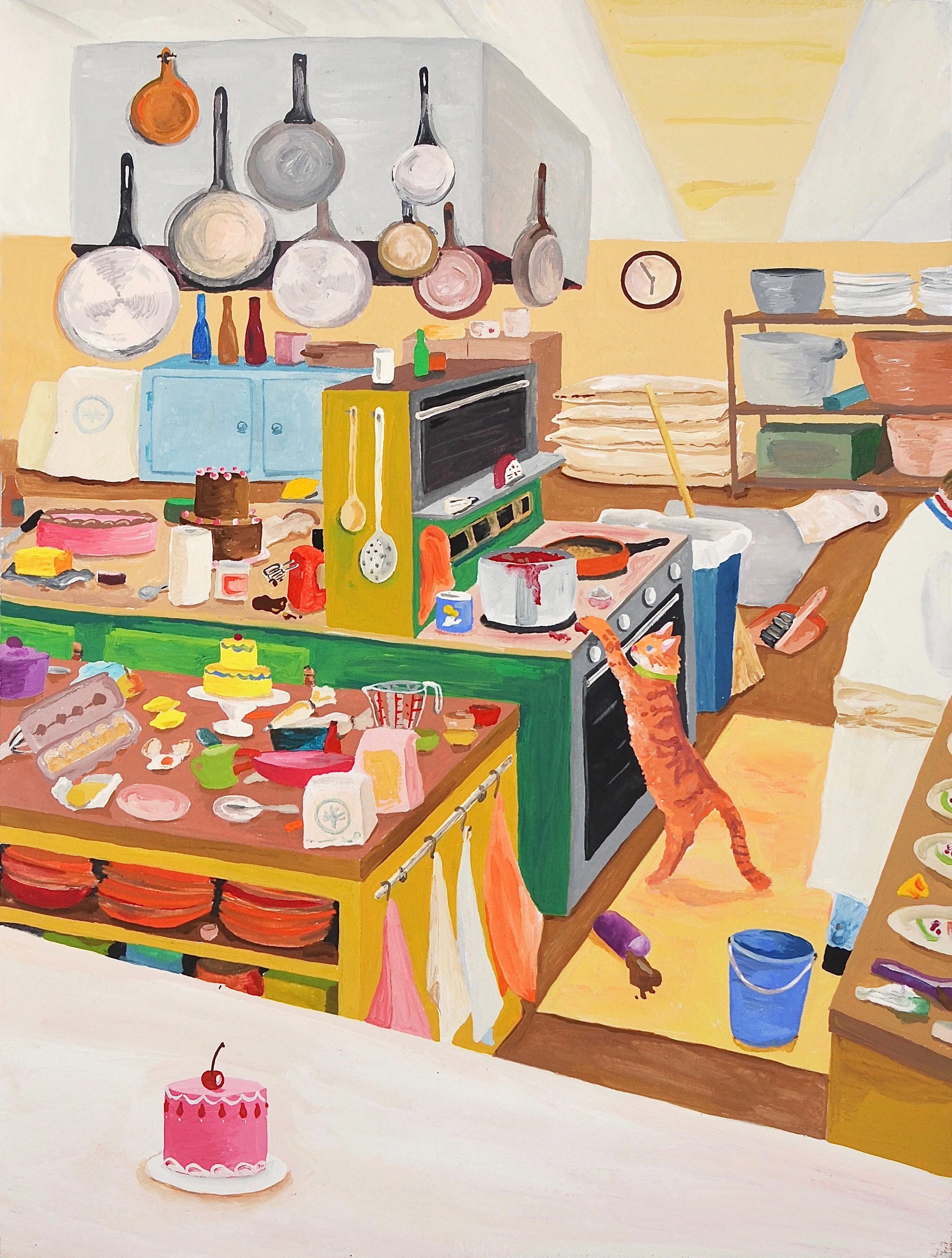 cat in the kitchen