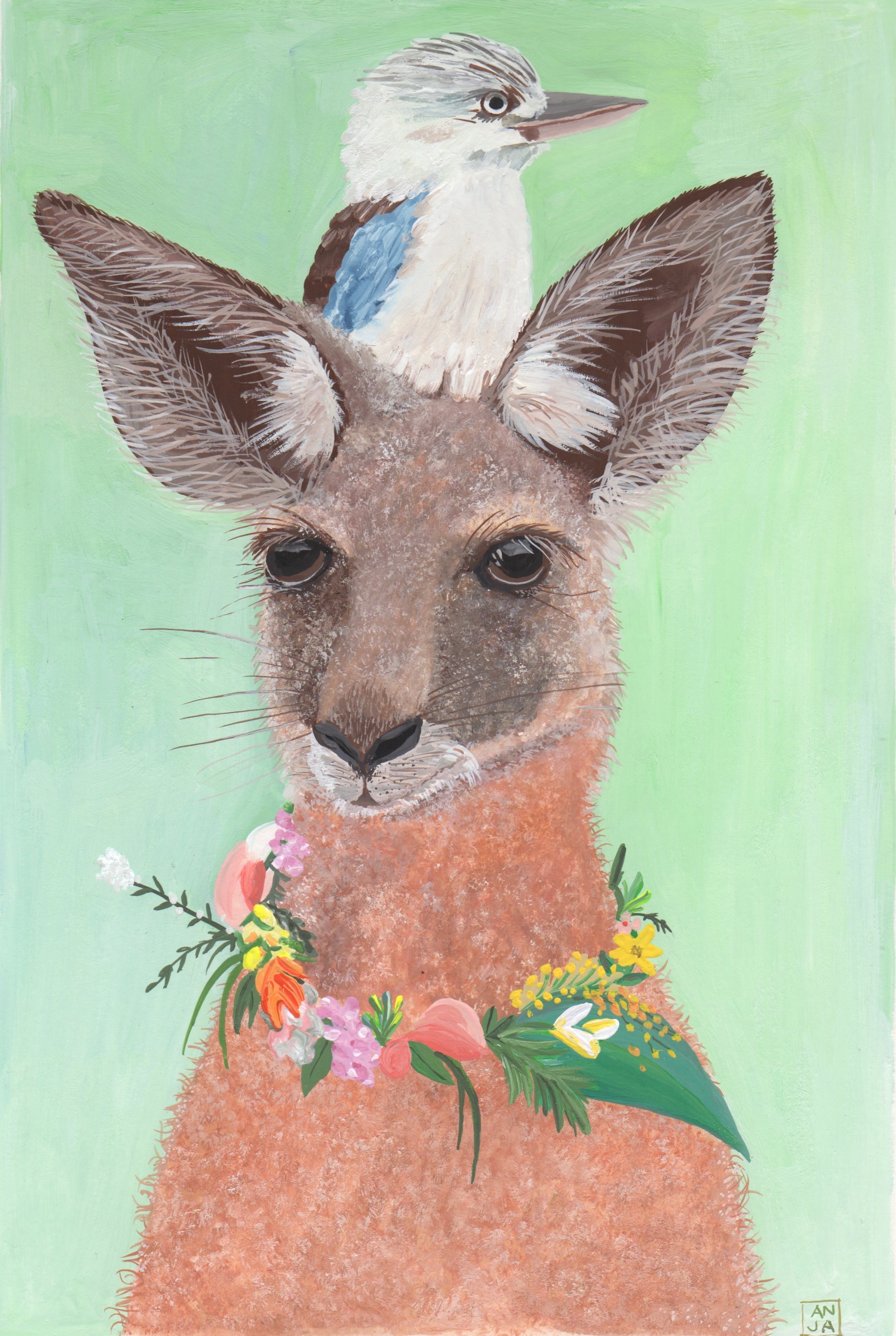 Kangaroo and Kookaburra