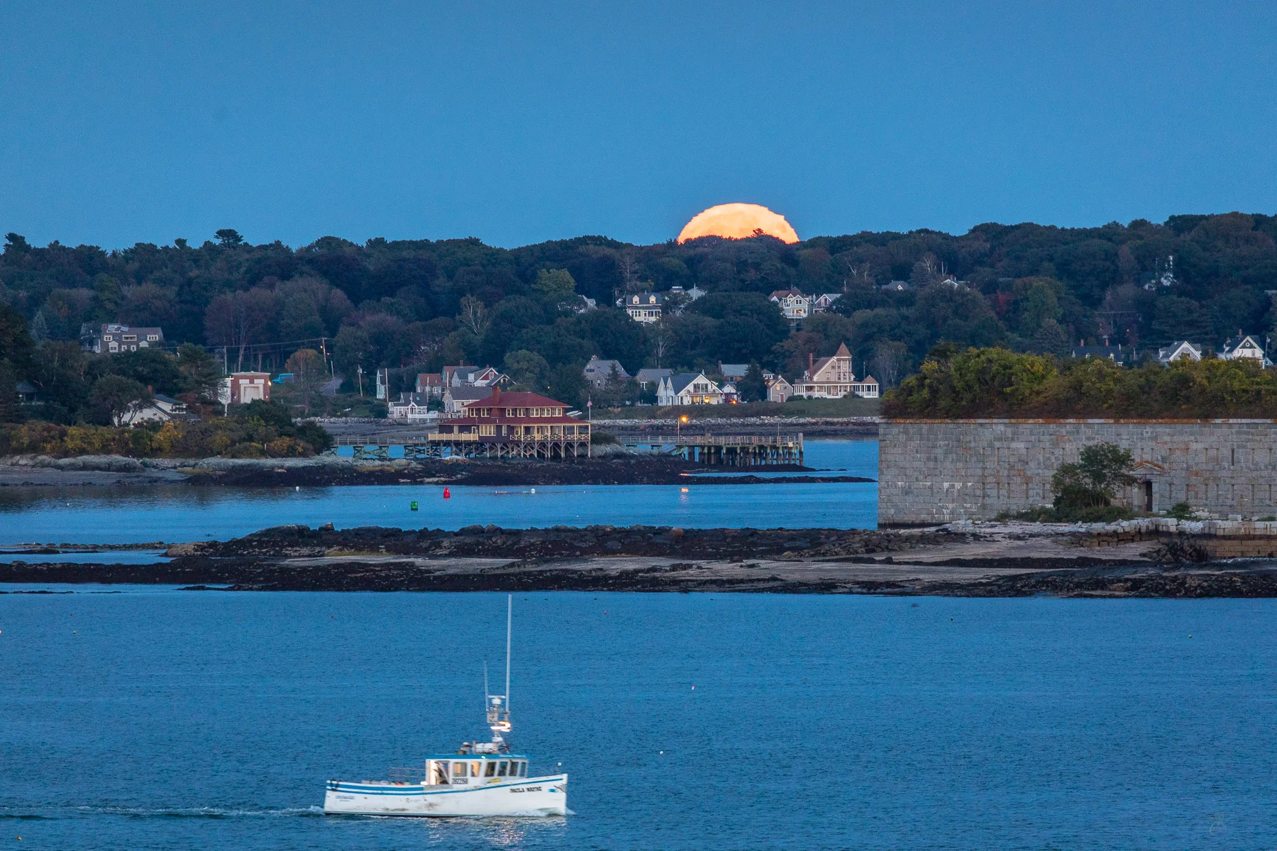 Full Moon Over Fort Gorges