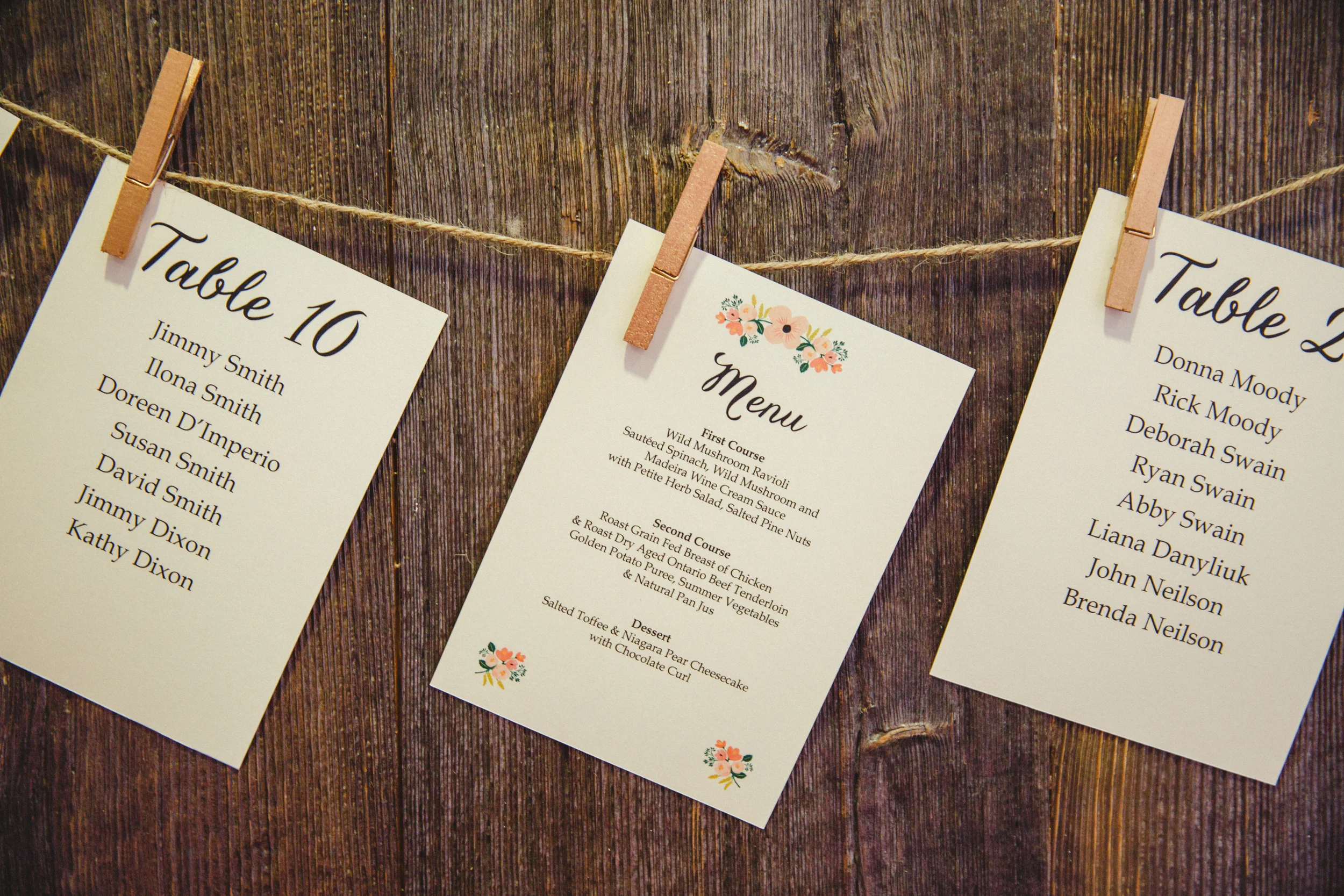 Wedding Menu + Table Cards