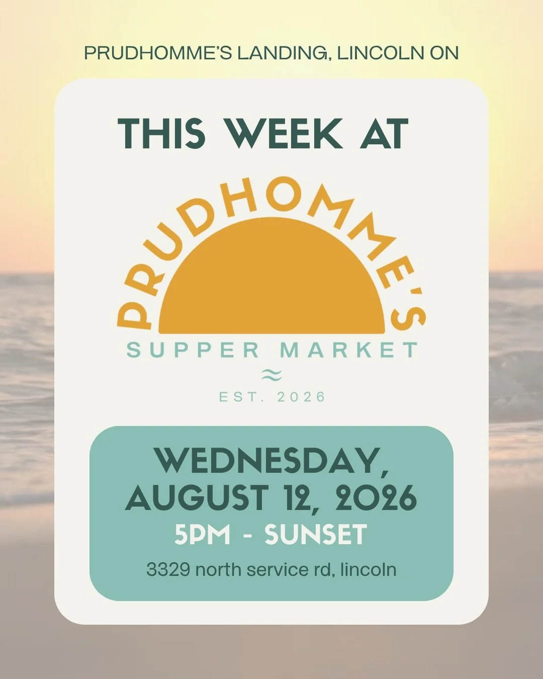 We can&rsquo;t wait for this week at Prudhomme&rsquo;s Supper Market! We&rsquo;ve got an incredible line-up featuring some new food vendors, live music by @gentrainband, and the best sunset views in the whole region! Be sure to block off your Wednesd