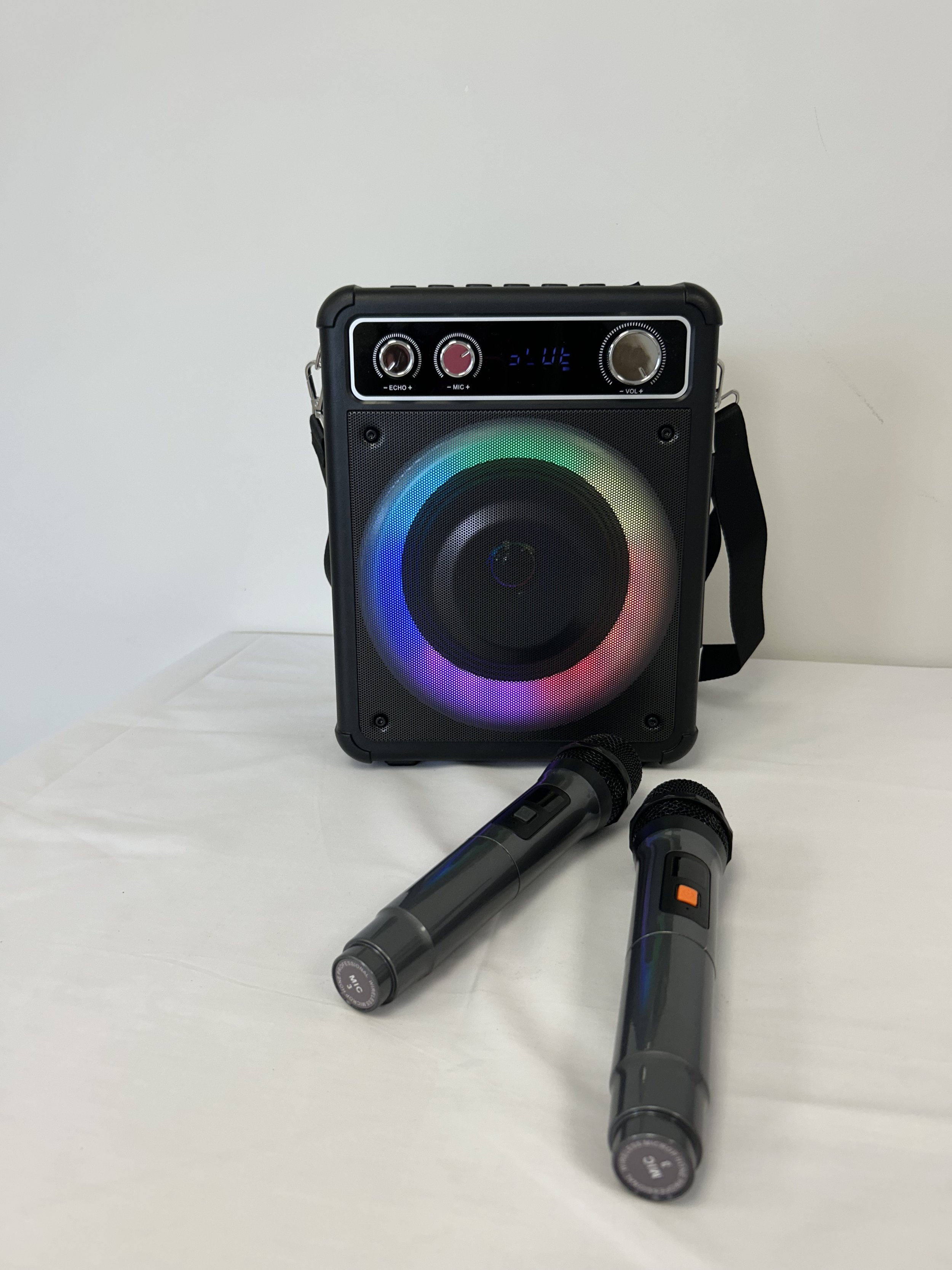 Karaoke machine with two bluetooth microphones