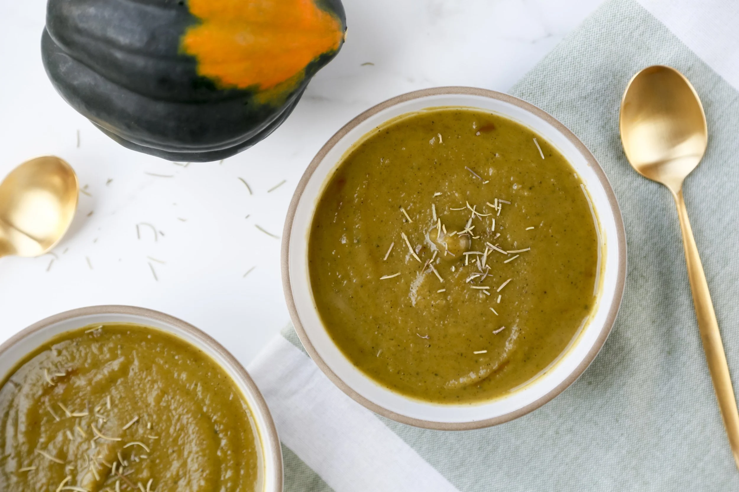 Harissa-Spiced Acorn Squash Soup