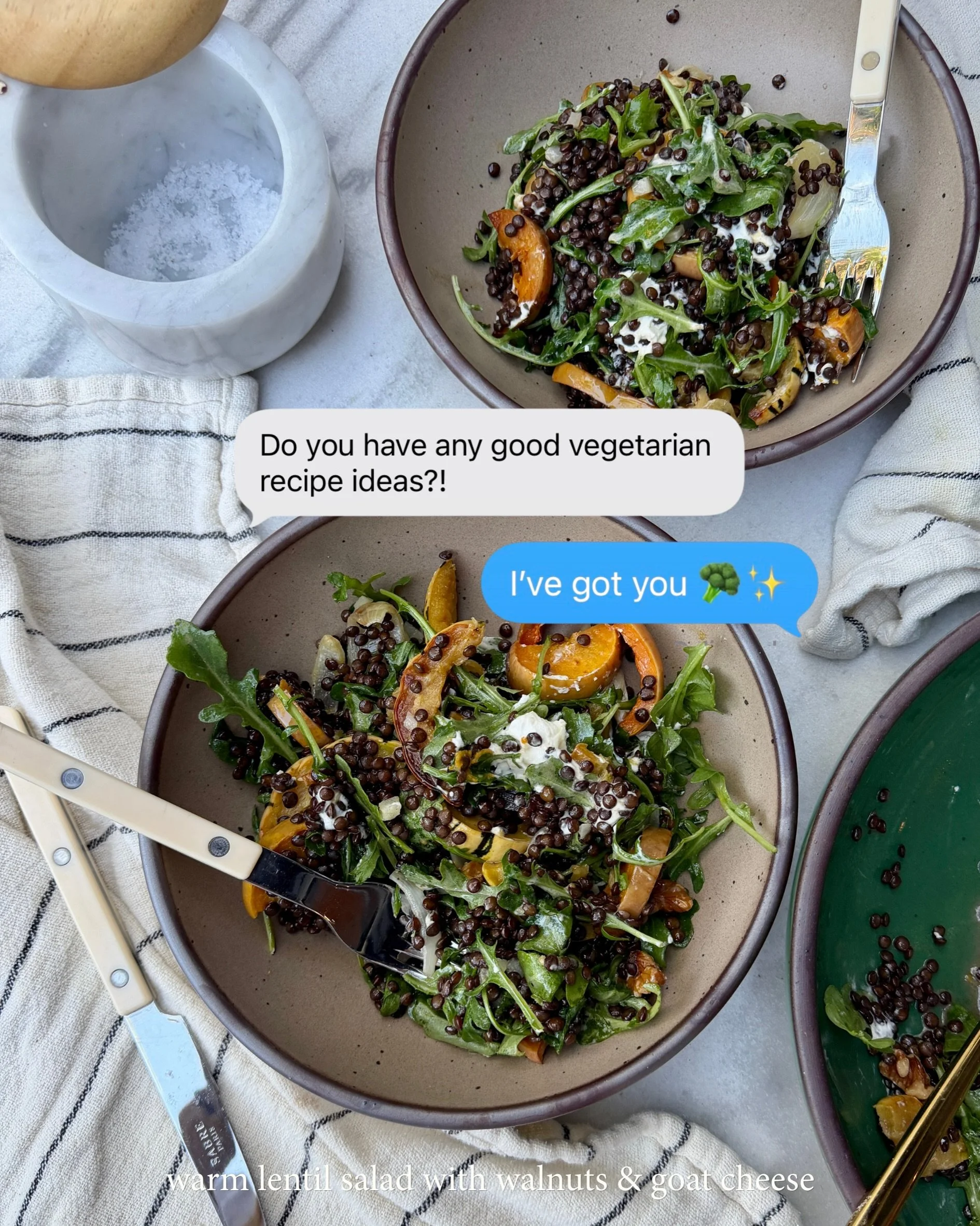 HIGH PROTEIN VEGETARIAN MEALS 🥦✨ (save this list!)

I&rsquo;ve been getting a lot of requests for more vegetarian meals, so I wanted to give you all some ideas and walk you through how I think when I cook. 

When crafting a dish, I always want to ma