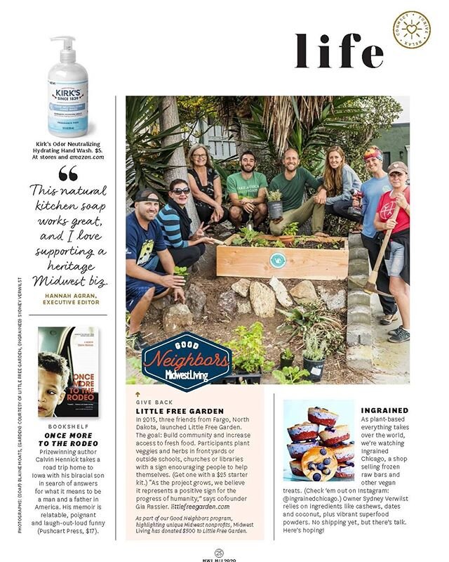 We're honored to see #LittleFreeGarden featured in the most recent edition of #MidwestLivingMag! 🥳

In addition, they've donated $500 to support our mission of building community &amp; making fresh food available to all! 💕 [words: @kbogletree] #mid