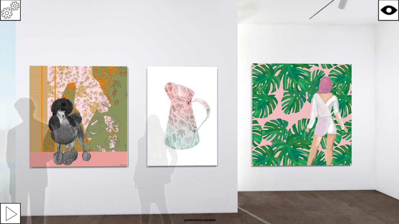 'Poodle with Patterns', 'Big Jug II', 'Pant Suit with Monstera'