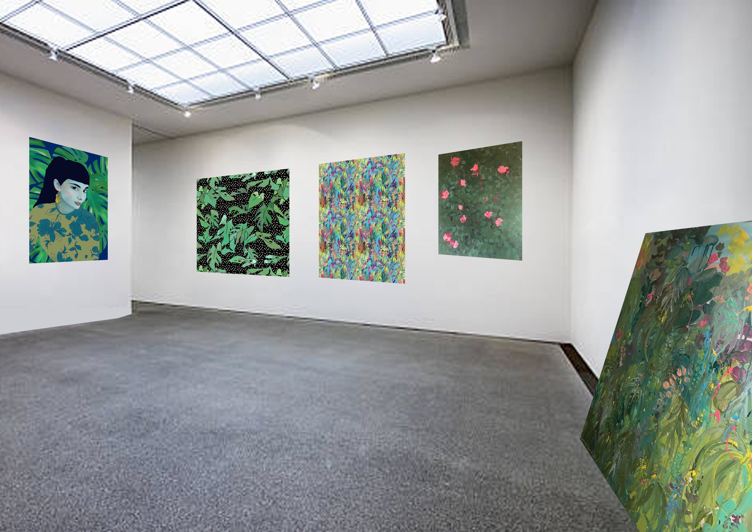 Audrey (jungle edition). Starry night. Blue Jungle. Camellias. Garden 1. I think all paintings should have a go leaning on the wall for a while before they are hung. I think they can kind of tell you if they like the space and you can tell them if you like them in that light or if another wall might be better. Plus hanging out with leaning paintings is really relaxing because they can be effortlessly shuffled and feel so relaxed. Am I overthinking this? Probably. More cheese please!