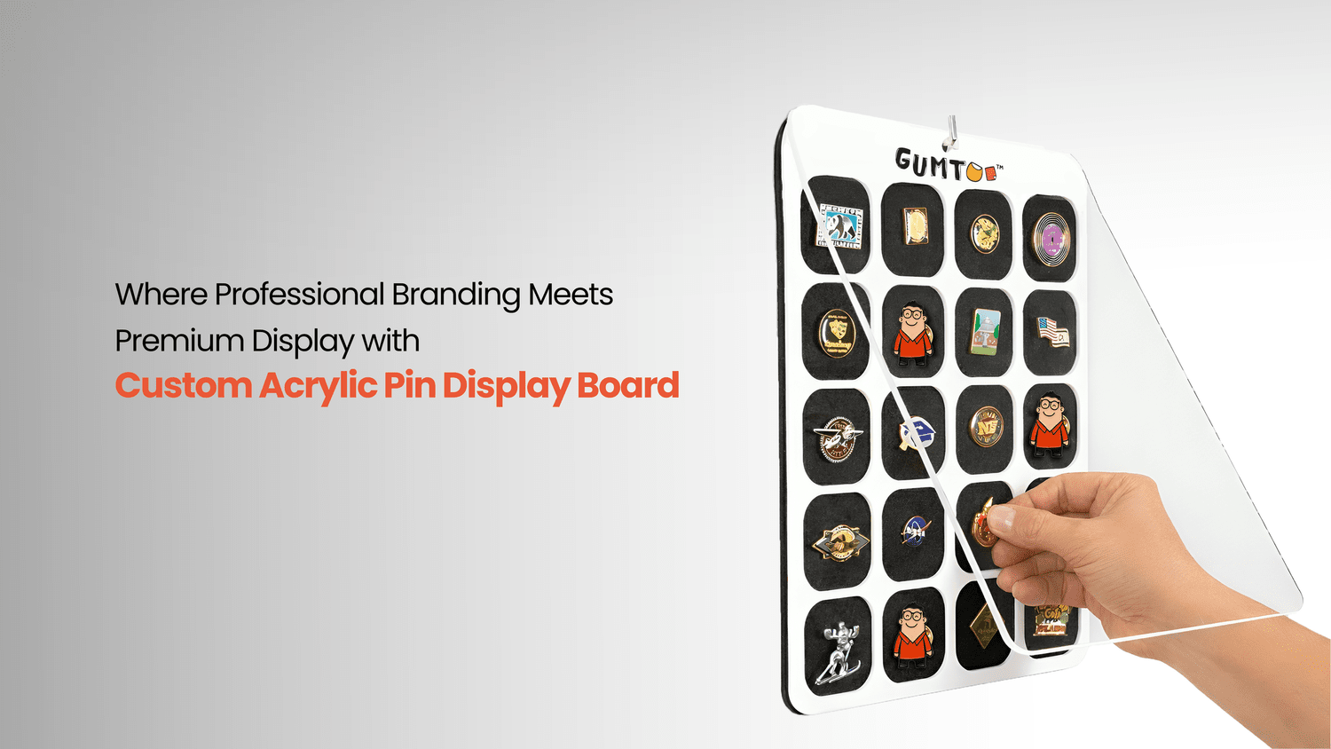 Custom Enamel Pin Display Board | Gumtoo