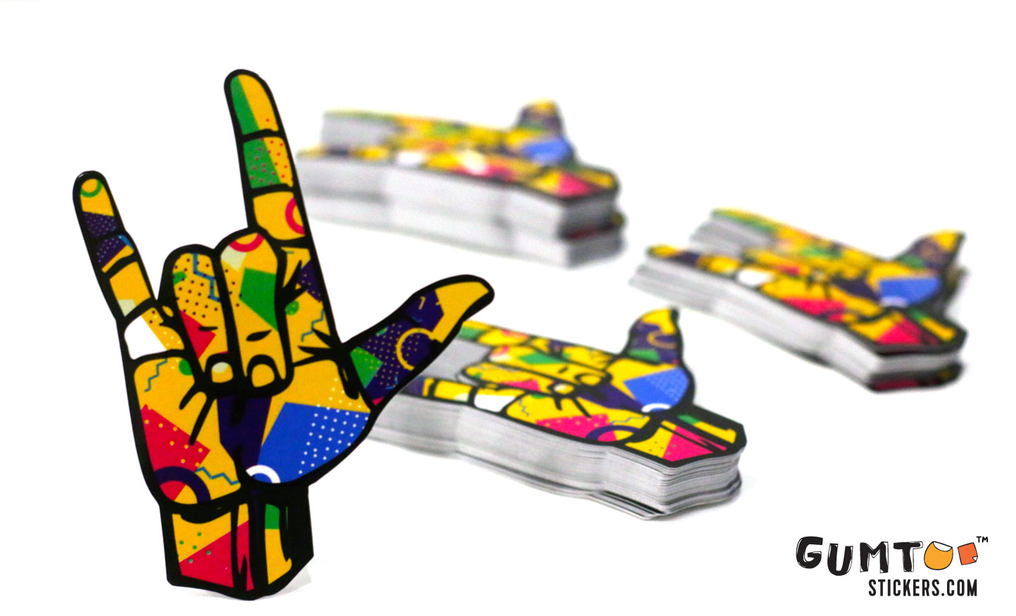 Die cut stickers - are those that have been cut to the exact shape of the design.