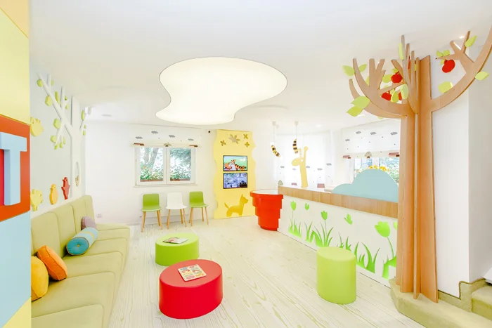 Wall stickers used to decorate kids clinic | Source - www.designist.ro