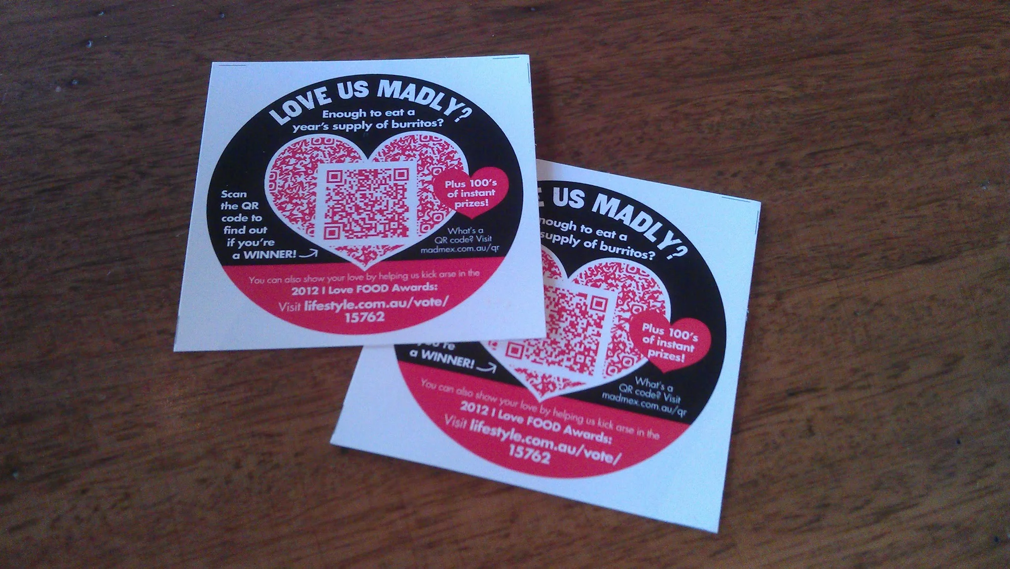 Lucky Draw QR Code Sticker - Image Source: http://www.jamescaws.com/notes/to-qr-code-or-not-to-qr-code/