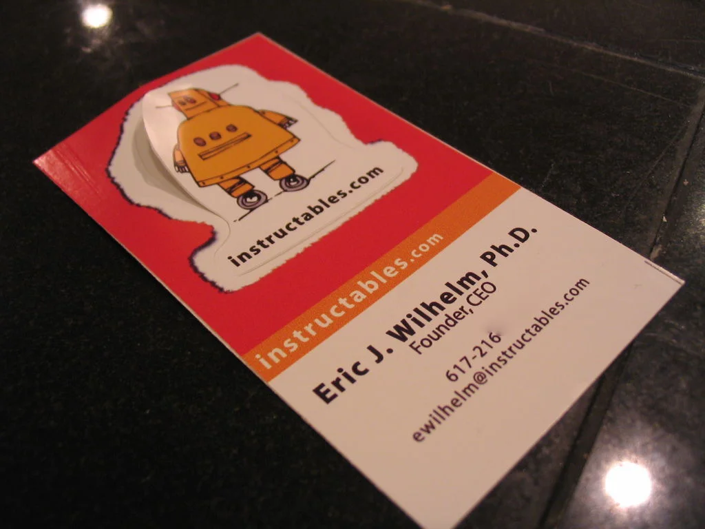 Business Card Sticker Image Via Instructables