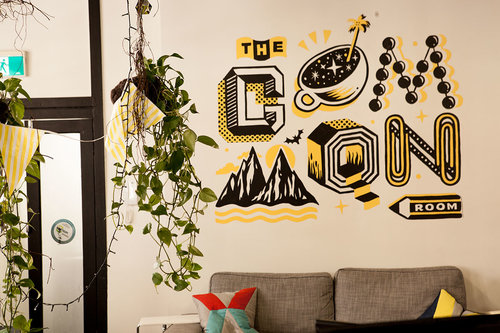 4. Creative Wall Sticker Art at the Common Room, a coworking space in Sydney, Australia 