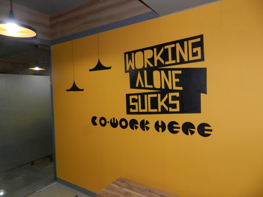 10. Isn’t that the chief reason for coworking? On the walls of a coworking space in Indore, India 